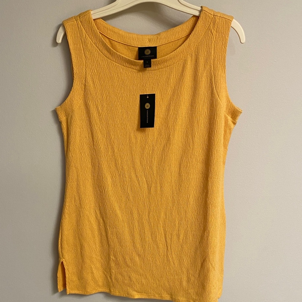 JM Collection Yellow Sleeveless Tank Top